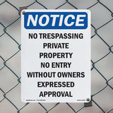 No Trespassing Private Property No Entry