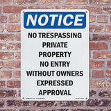 No Trespassing Private Property No Entry