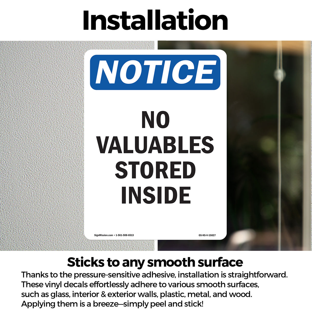 No Valuables Stored Inside