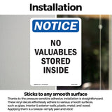 No Valuables Stored Inside