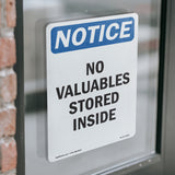 No Valuables Stored Inside