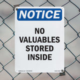 No Valuables Stored Inside