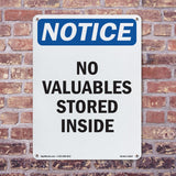 No Valuables Stored Inside