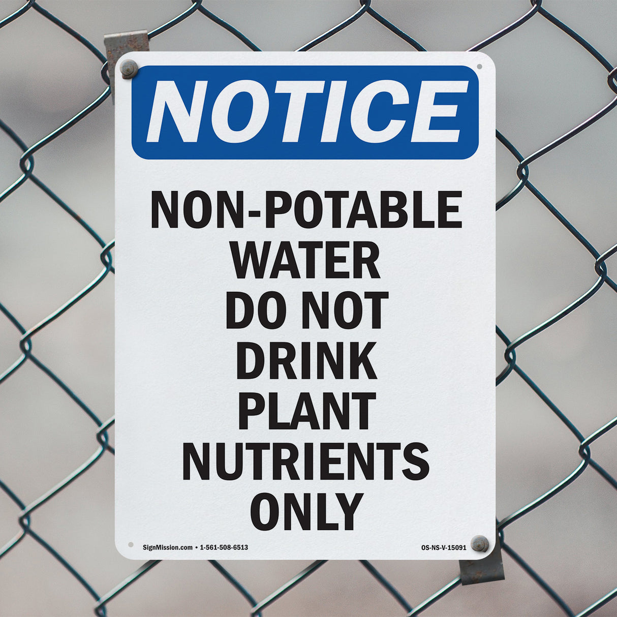 Non-Potable Water Do Not Drink Plant Nutrients