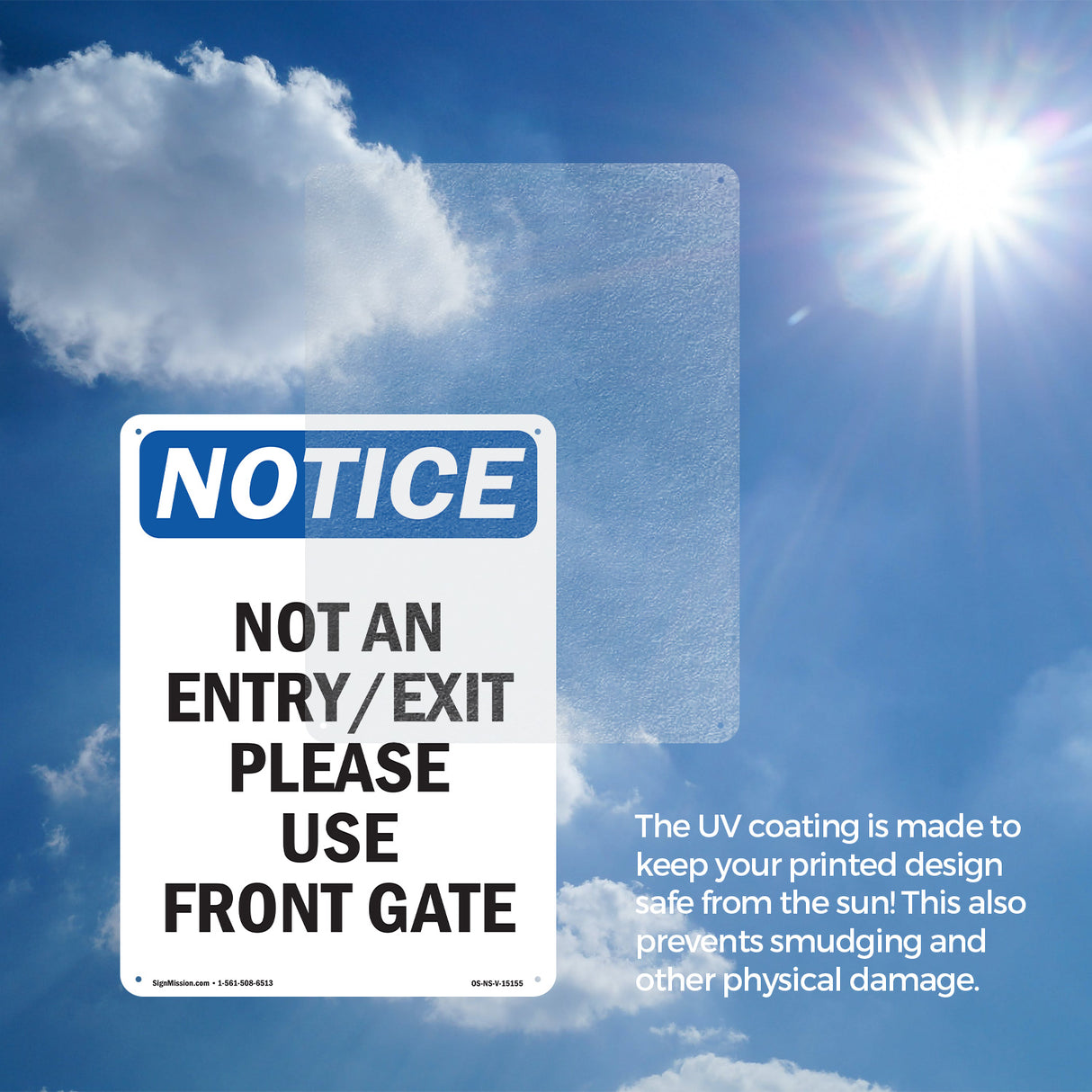 Not An Entry Exit Please Use Front Gate Sign