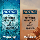 NOTICE All Activities Monitored By Video Camera