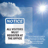 NOTICE All Visitors Must Register At The Office