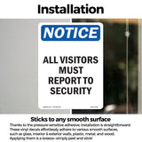 NOTICE All Visitors Must Report To Security