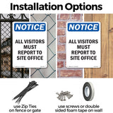 NOTICE All Visitors Must Report To Site Office