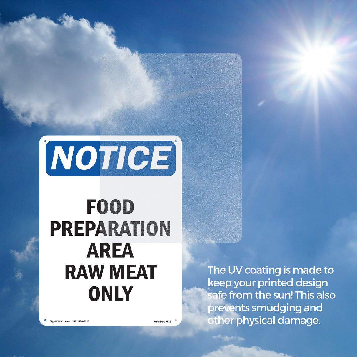 NOTICE Food Preparation Area Raw Meat Only