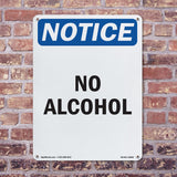 NOTICE No Alcohol Sign