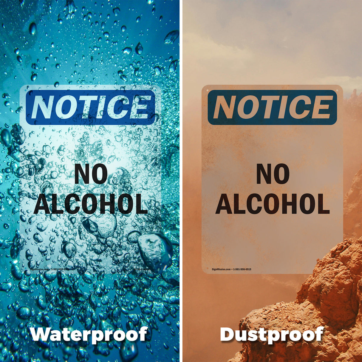 NOTICE No Alcohol Sign