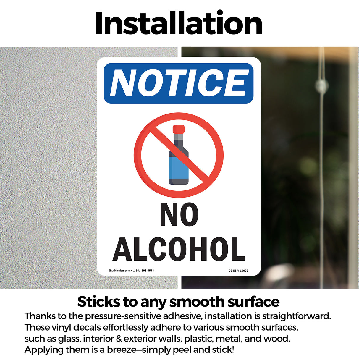 NOTICE No Alcohol