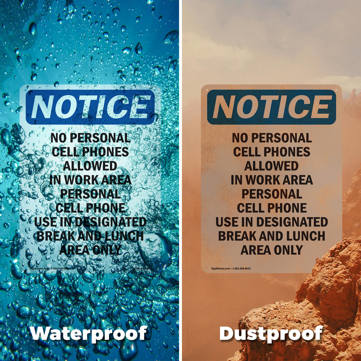 NOTICE No Personal Cell Phones Allowed