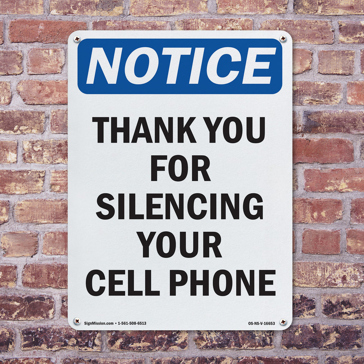 NOTICE Thank You For Silencing Cell Phone