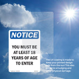 NOTICE Must Be At Least 18 Years Of Age To Enter