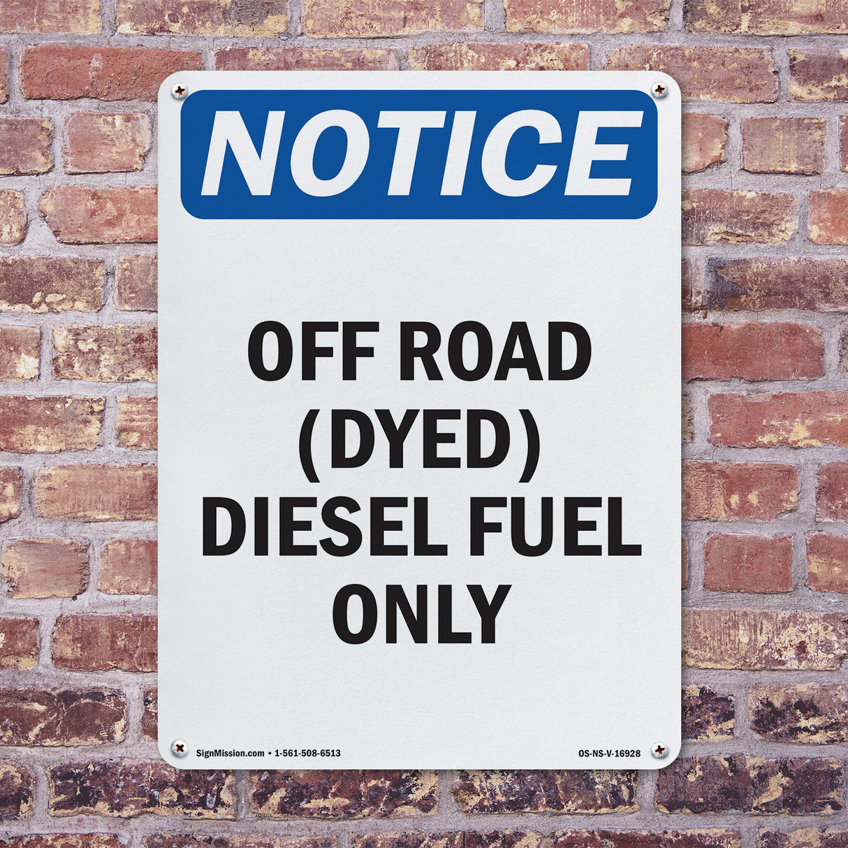 Off Road (Dyed) Diesel Fuel Only