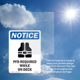PFD Required While On Deck