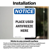 Place Used Antifreeze Here