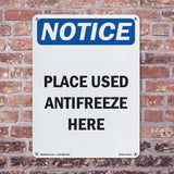 Place Used Antifreeze Here