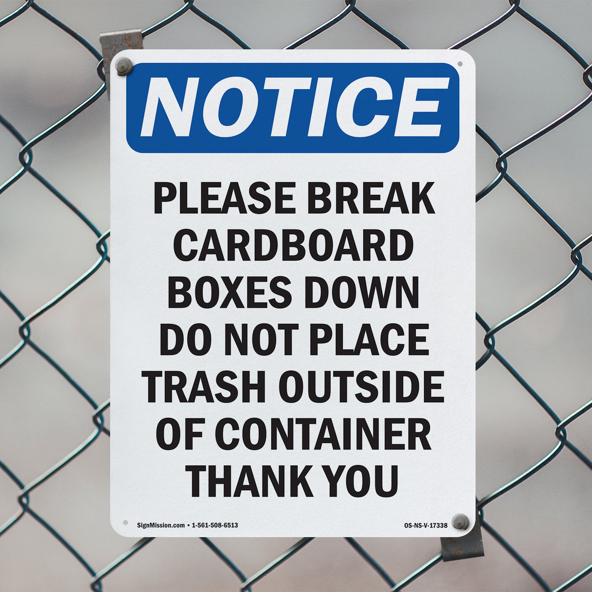 Please Break Cardboard Boxes Down Do Not