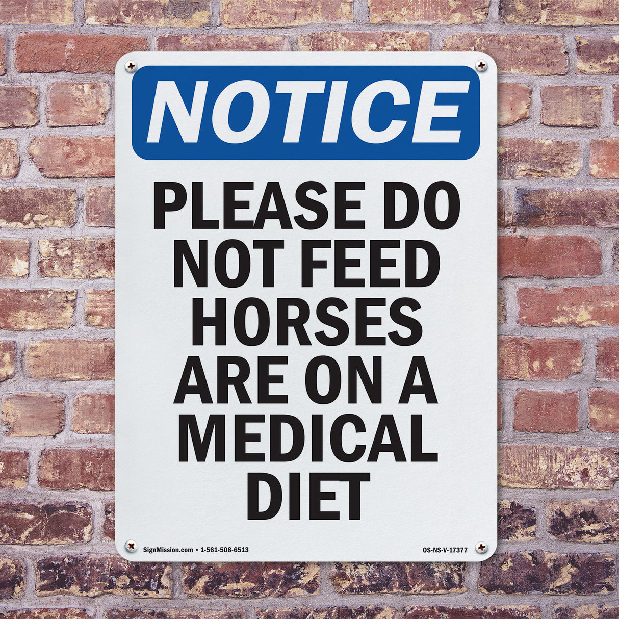Please Do Not Feed Horses Are On A Medical Diet