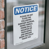 Please Do Not Flush The Following Sanitary