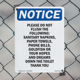 Please Do Not Flush The Following Sanitary