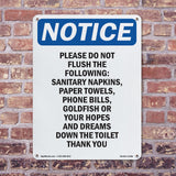 Please Do Not Flush The Following Sanitary