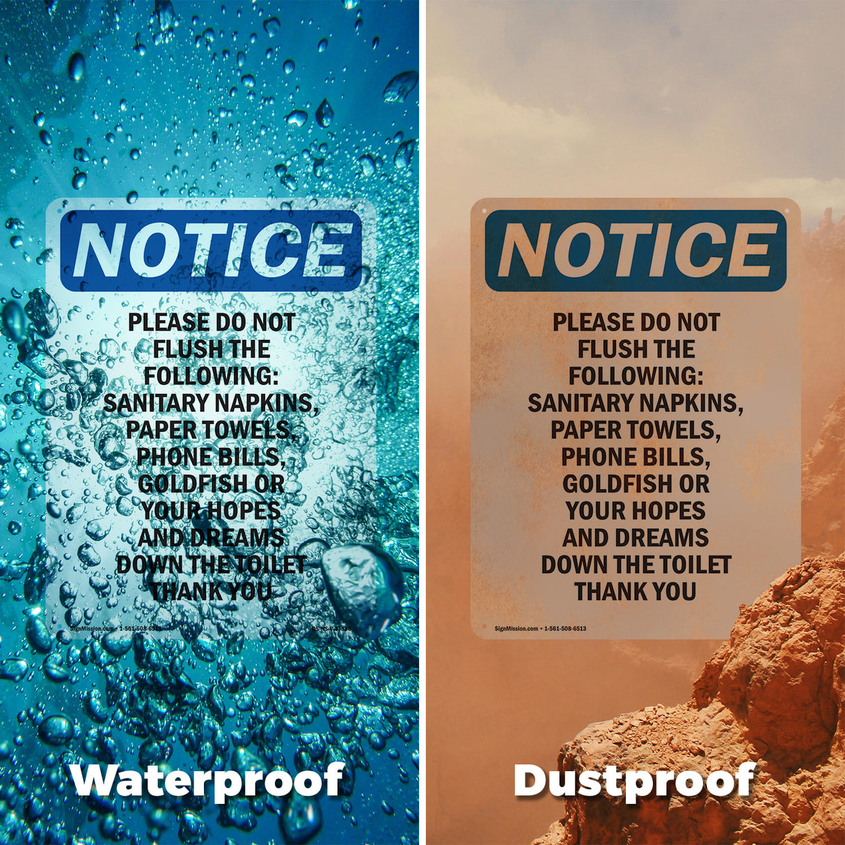 Please Do Not Flush The Following Sanitary