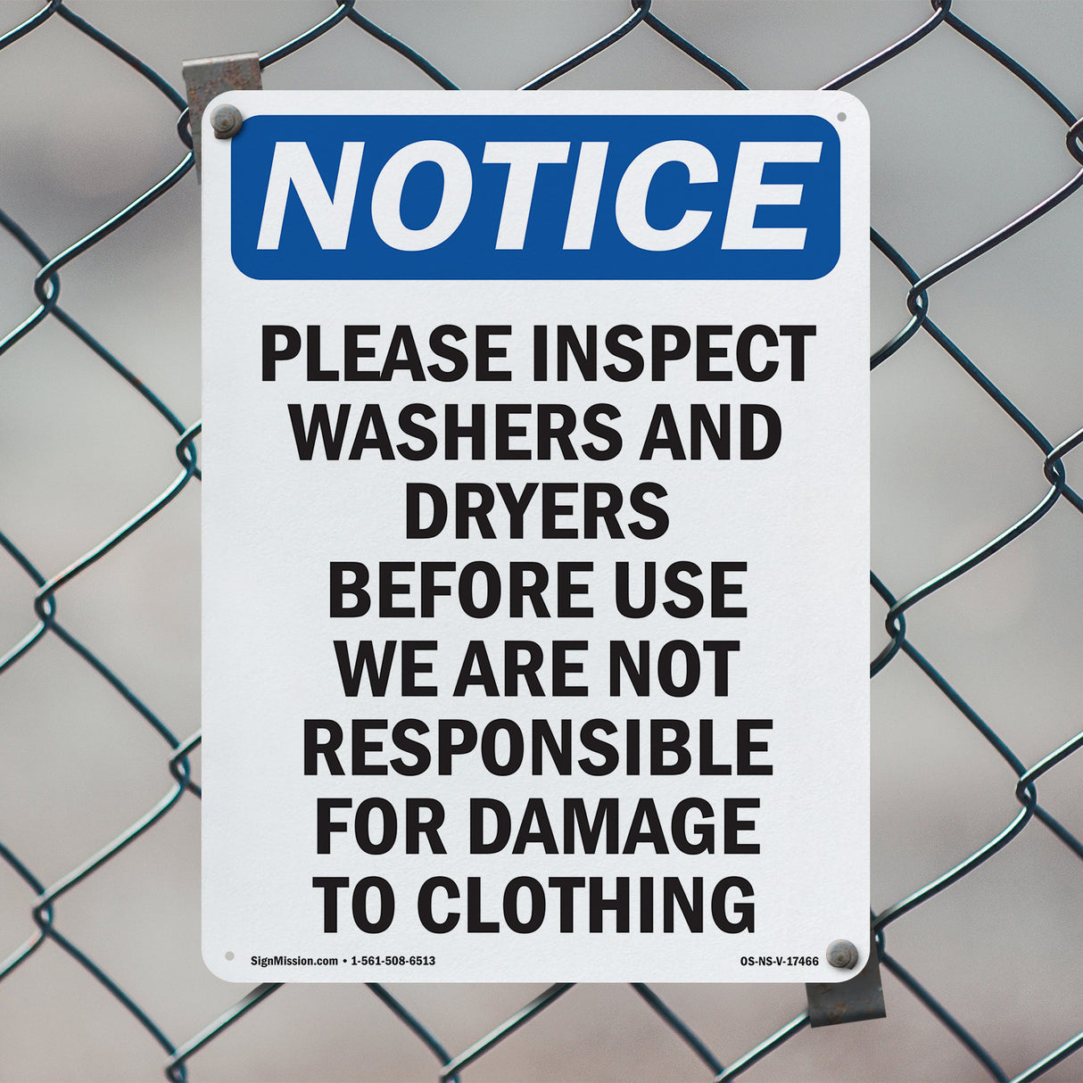 Please Inspect Washers And Dryers Before