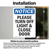 Please Turn Off Light & Close Door