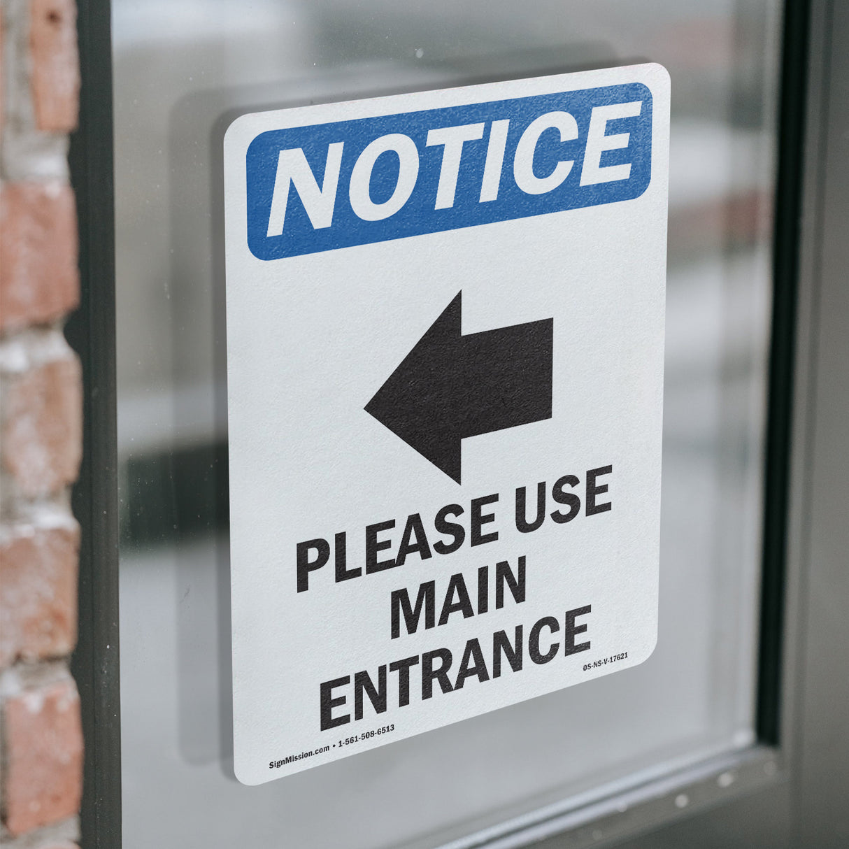 Please Use Main Entrance [Left Arrow]