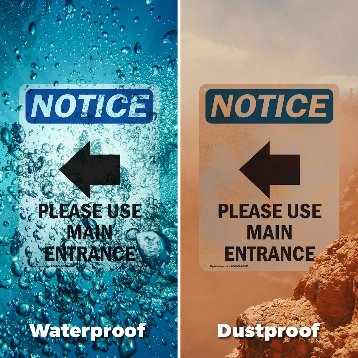 Please Use Main Entrance [Left Arrow]