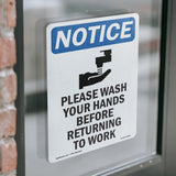 Please Wash Your Hands Before Sign With Symbol