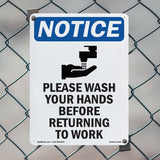 Please Wash Your Hands Before Sign With Symbol