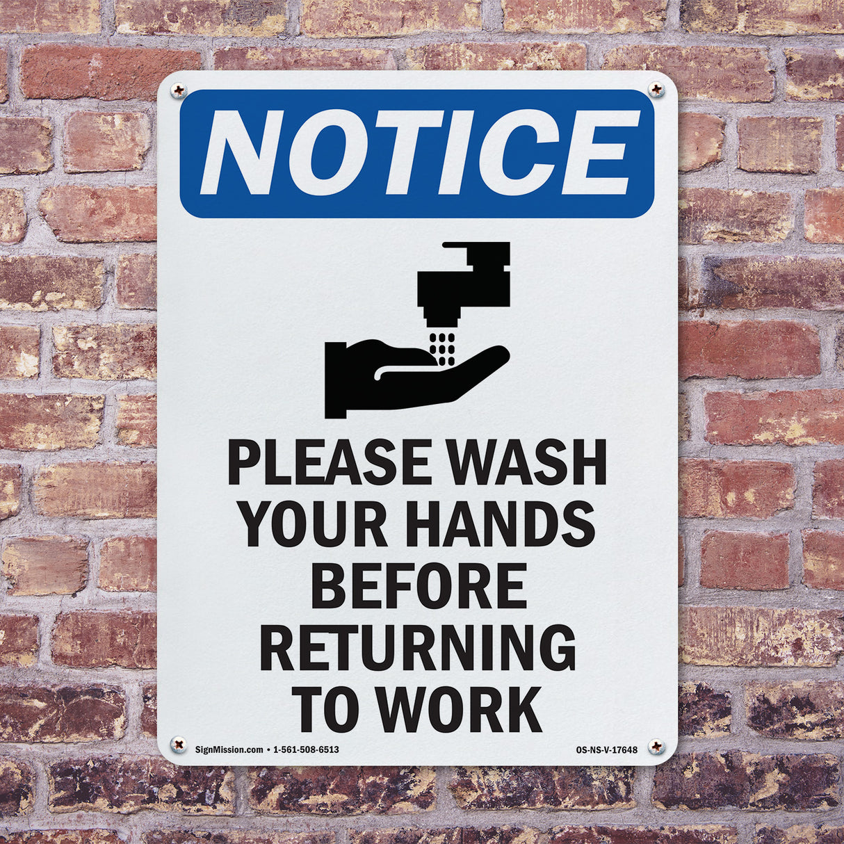 Please Wash Your Hands Before Sign With Symbol