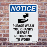 Please Wash Your Hands Before Sign With Symbol