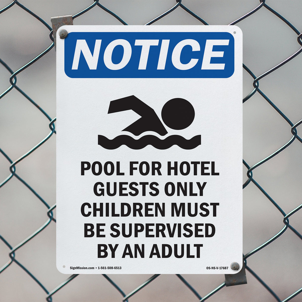 DANGER Pool For Hotel Guests Only Children