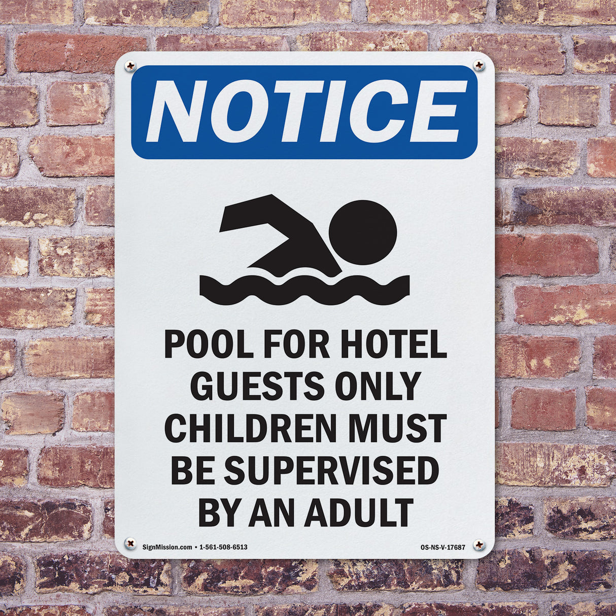 DANGER Pool For Hotel Guests Only Children