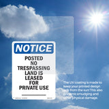 Posted No Trespassing Land Is Leased For