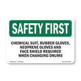 Chemical Suit, Rubber Gloves, Neoprene Gloves