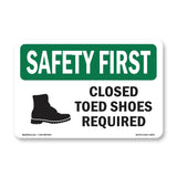 Closed Toed Shoes Required With Symbol