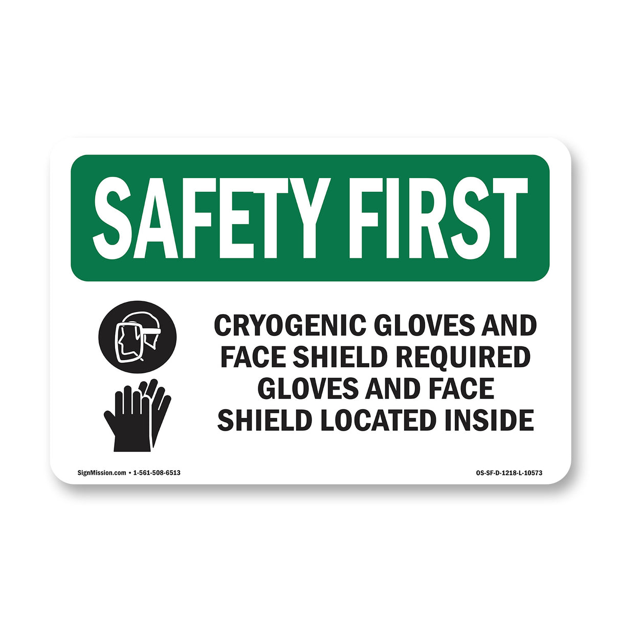 Cryogenic Gloves And Face Shield With Symbol