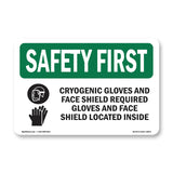 Cryogenic Gloves And Face Shield With Symbol
