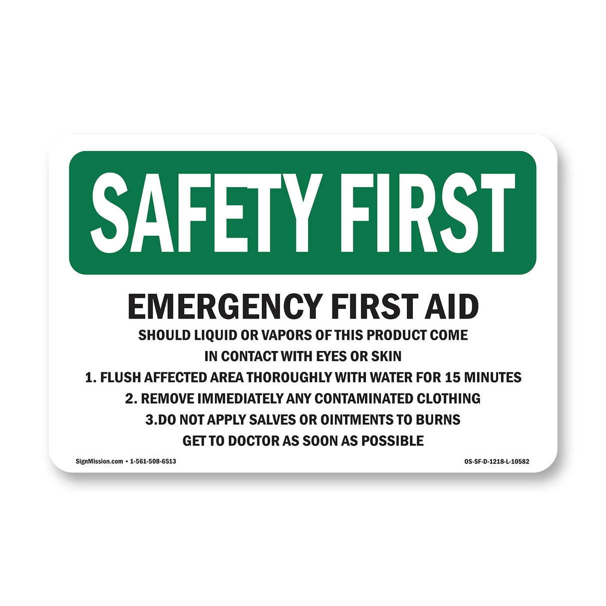 Emergency First Aid Should Liquid Or Vapors