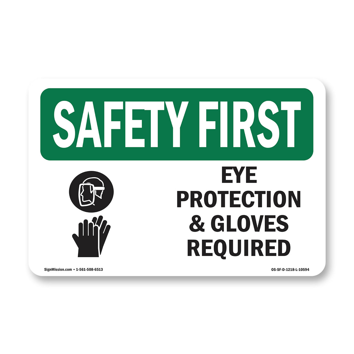 Eye Protection & Gloves Required With Symbol