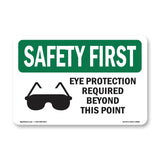 Eye Protection Required Beyond With Symbol