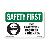 Eye Protection Required In This Area With Symbol