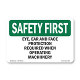 Eye, Hearing And Foot Protection Required